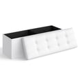 thumbnail image 2 of SONGMICS 43 Inches Folding Storage Ottoman Bench, Storage Chest, Footrest, Padded Seat, Cloud White ULSF702, 2 of 5