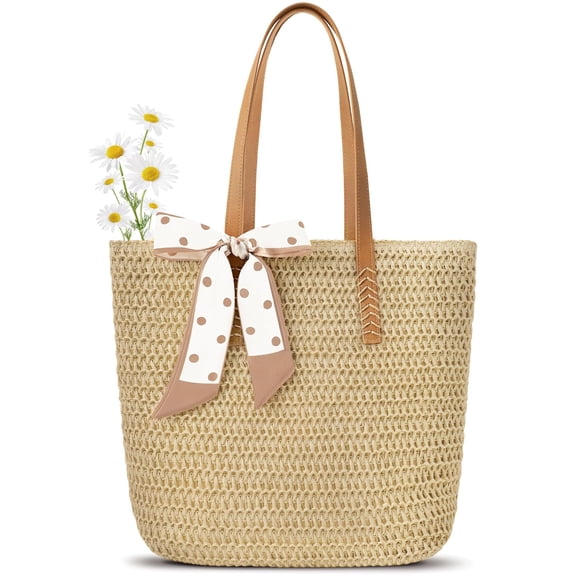 Beach Bags for Women, Large Straw Beach Bag, Beach Tote Bag Shoulder Handbags, Straw Bag Beach Purse for Summer