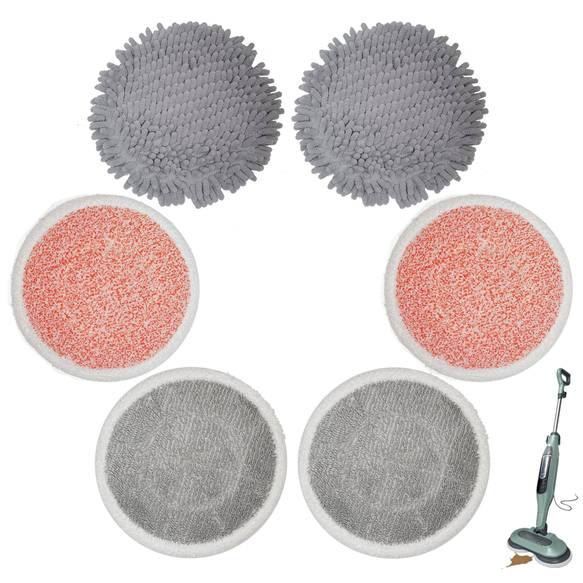 Hometimes 6 Packs Replacement Steam Mop Pads For Shark S7000 S7020 S7000AMZ S7001 S7001TGT Series Steam & Scrub All-in-One Hard Floor Steam Mop