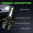 thumbnail image 4 of For Jeep Liberty 2008 2009 2010 2011 2012 2013 LED Headlight Bulbs H13 9008 High and Low Beam 2pcs, 4 of 12