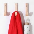 thumbnail image 2 of Wall Mounted Coat Hook: 2PCS Simple Wood Wall Hook Towel Hook for Home Kitchen, 2 of 6