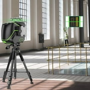 2D 8 Lines Self-leveling Laser Level, 2 x 360° Green Beam Cross Line Laser Level Tools with Bluetooth, Li-ion Battery and Magnetic Base