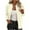Beige, variant on XPMWRP Women's Solid Color Zip Up Cropped Quilted Jacket Loose Long Sleeve Lapel Lightweight Coat Casual Coarse Knitted Baseball Jacket Green L