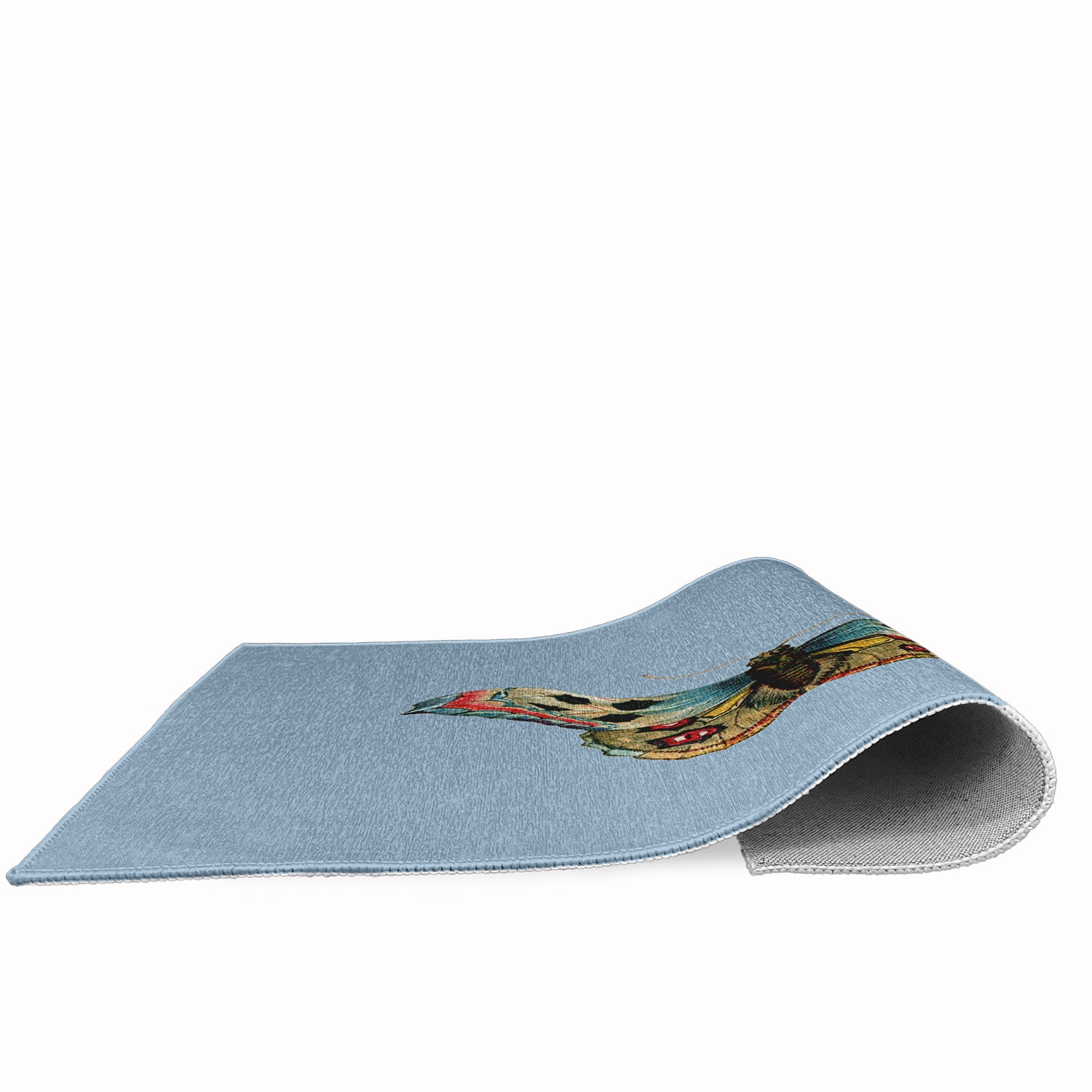 18" x 30" Simply Daisy Brushfoot Butterfly Novelty Chenille Area Rug, Lighter than Air Blue