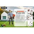 thumbnail image 3 of Floseru 2-Stroke Weed Eater, 52cc Gas Weed Wacker 5 in 1 Gas String Trimmer Multi Functional Garden Trimming Tools with Rubber Handle & Shoulder Strap Brush Cutter for Lawn, Garden and Yard, 3 of 11