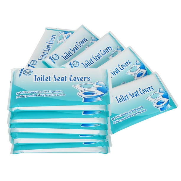 Funda para asiento de inodoro, 5 bolsas, soluble en agua, almohadilla de papel para asiento de inodoro, cojín para asiento de inodoro construido para precisión Jadeshay A