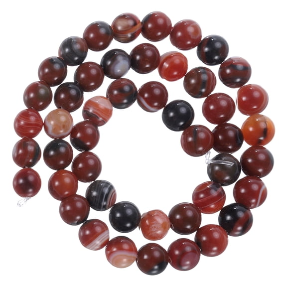 Brown Agate Beads 8mm Natural Gemstone Beads, Smooth Round Loose Beads for Jewelry Making(1 Strand - 47pcs)
