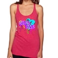 thumbnail image 1 of Wild Bobby, Graffiti Art God's Love, Inspirational/Christian, Women Tri-Blend Racerback Tank Top, Shocking Pink, Large, 1 of 4
