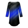 thumbnail image 4 of Womens Blouses and Tops Dressy Women's Loose Round Neck Print 3/4 Sleeve T-Shirt Top Pullover, 4 of 5