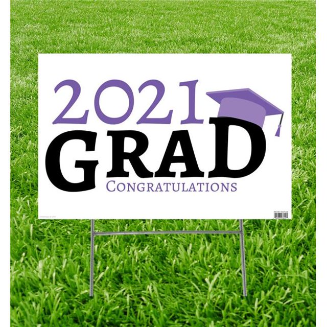 Advanced Graphics 3622 23 x 15 in. 2021 Grad Yard Sign, Purple