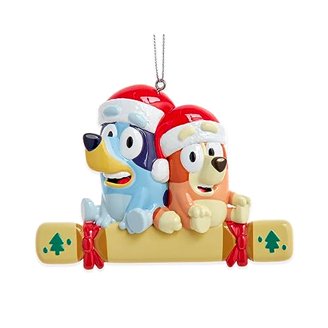 Bluey With Santa Hat Christmas Ornament - Officially Licensed, Durable Plastic, Gift Boxed