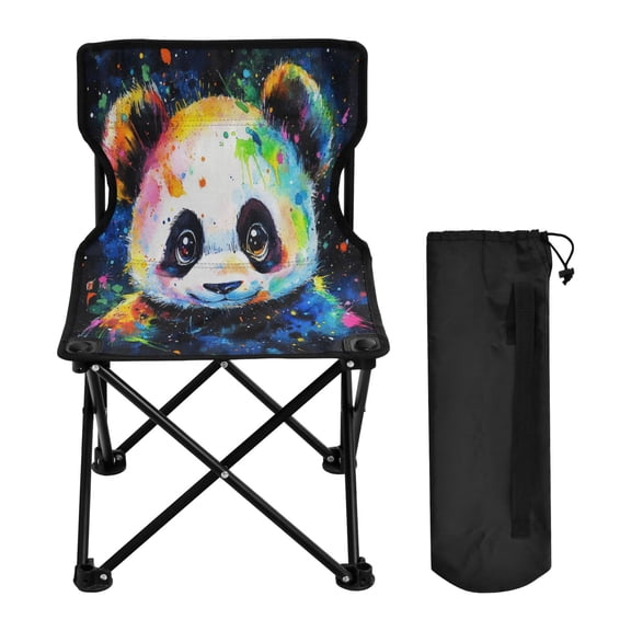 BZSMCE Camping Chairs Modern Colorful Panda Portrait Pattern Folding chair