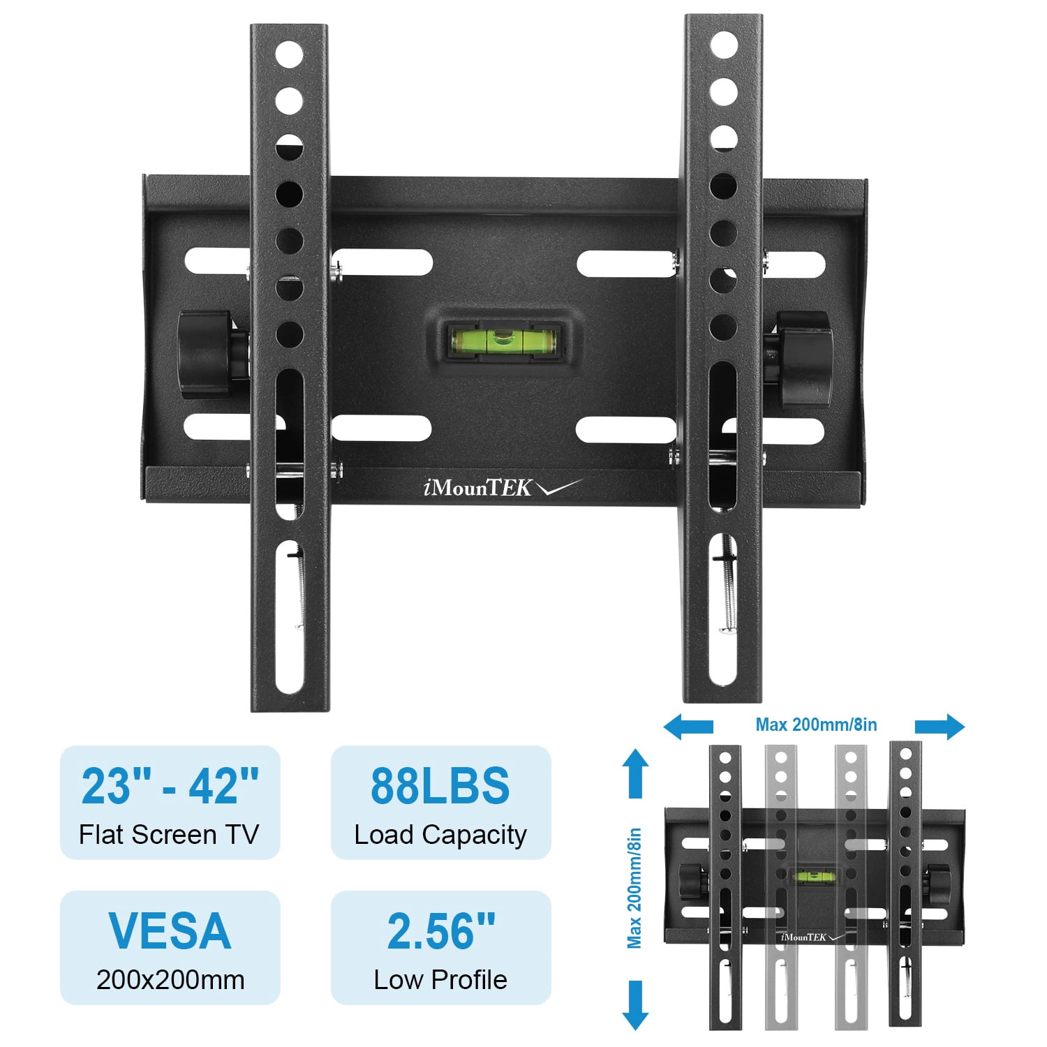 Moclever TV Wall Mount Bracket Tilt TV Rack for 23-42in LED LCD PLASMA Flat TV VESA 200x200mm, Black