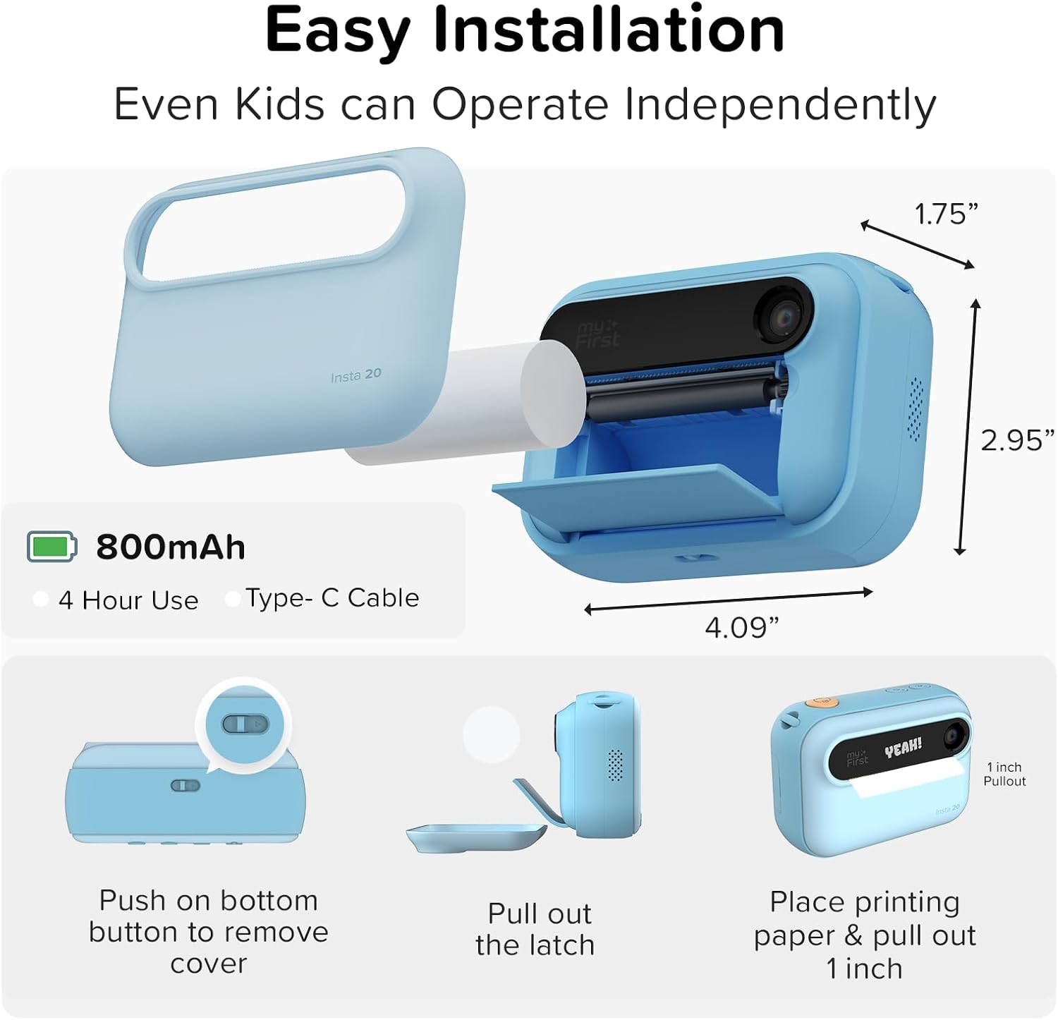 myFirst Insta 20 Dual Screen Instant Camera Blue photo 5