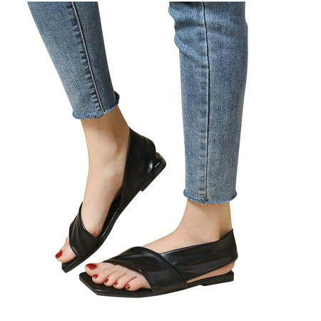 

Fanxing Sandals for Women Dressy Summer Open Toe Casual Strappy Sandals Lightweight Flatform Slides Beach Sandal