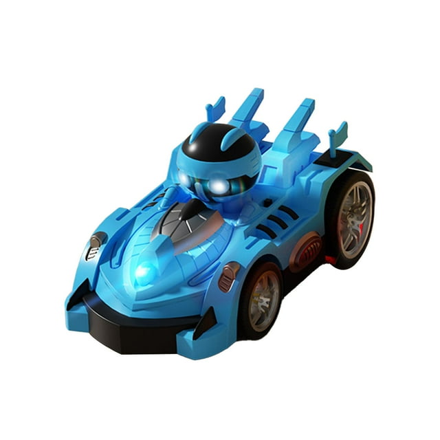 Juguetes de control remoto, coche de choque, música dinámica, robot catapulta resistente para niños Azul