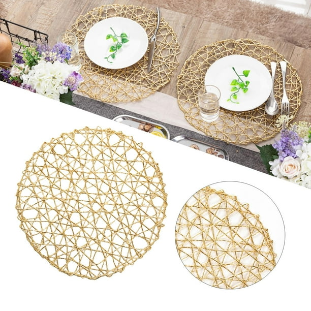 Manteles individuales , vajilla decorativa resistente a las , utensilio, manteles aislamiento térmico, manteles individuale Oro Soledad Manteles individuales