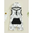 thumbnail image 2 of Bagilaanoe Newborn Baby Boys Summer Jumpsuit Print Sleeveless Hooded Bodysuit 3M 6M 12M 18M Infant Casual One Piece Romper, 2 of 8