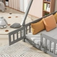 thumbnail image 2 of Full Tent-shaped Floor Bed, with Guardrails, Slats, Door ,Grey, 2 of 4