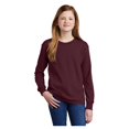 thumbnail image 2 of Port & Company Youth Long Sleeve Core Cotton T-Shirt Athletic Maroon X-Small, 2 of 6