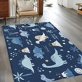 thumbnail image 4 of 4x6 Washable Area Rug, Children's Day Non-Slip Rectangle Rug for Living Room Office, Cartoon Blue Dinosaurs Volcanoes Palm Tree Deep Blue Indoor Accent Floor Mat for Home Decor, 4 of 9