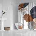 thumbnail image 2 of Blue Boho Abstract and Plant Pattern Shower Curtain 84"x72" ,Bathroom Decorative Shower Curtains Set with 12 Hooks,Modern Waterproof Washable Shower Curtain, 2 of 6