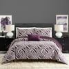 Ayesha Curry Abstract Geo Cotton 3-Piece Comforter Set, King, Purple