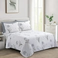 thumbnail image 1 of Marina Decoration Ultra Soft Silky Deep Pocket Rich Printed Bedding Rayon from Bamboo All Season Sheet Set with Pillowcases, Grey Hydrangea Floral Pattern, 1 of 7