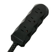 onn 3-Outlet Surge Protector with 4' Power Cord, Black