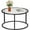 ClearGlass, variant on Round Modern Coffee Table - Clear Tempered Glass Top - Black Metal Frame