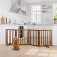 thumbnail image 3 of Semiocthome Barrière pour Animaux Pliable en Bambou, Barrières Autoportantes pour Chien pour Entrée, 4 Panneaux, Noyer, 3 of 8