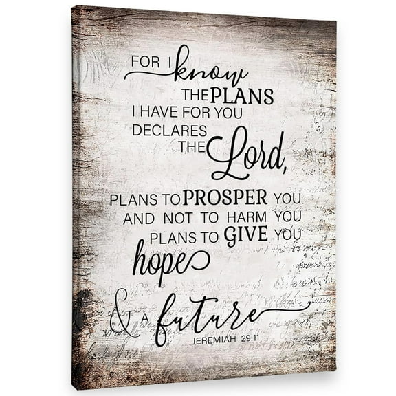 Christian Jeremiah 29:11 For I Know The Plans I Have For You Wall Art, Bible Verse Print Canvas Painting Christian Prayer Room Office Decor poster  Jeremiah 29 11 Wall Art poster