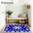 thumbnail image 3 of ODIKA 3'x5' Machine Washable Non-Slip Area Rug, Nordic Enchanted Snow Celebration Pathway High Traffic Rug, Blue, 739175, 3 of 7