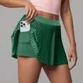 thumbnail image 4 of vigerkar Pleated Tennis Skirts for Women High Waisted Athletic Skorts for Woman with Pockets Tummy Control Golf Skirts Green, XXXL, 4 of 6