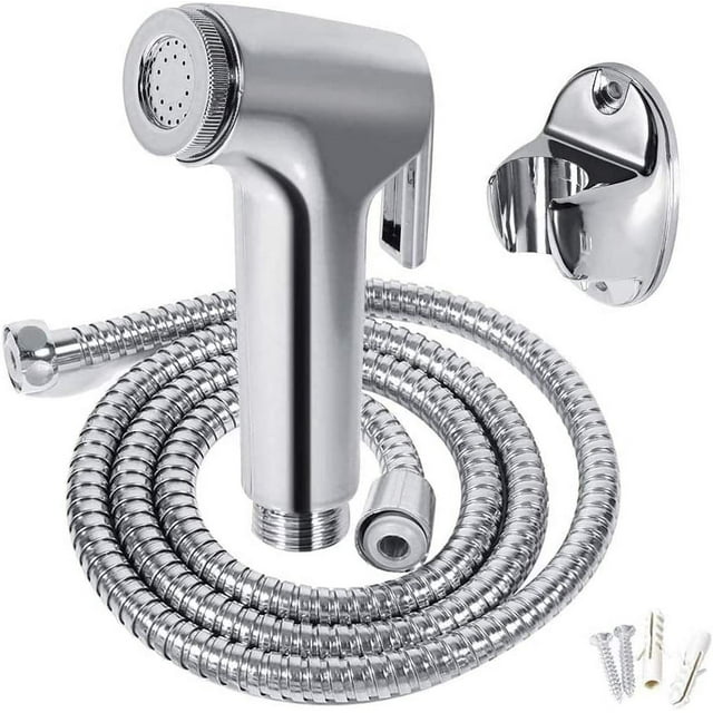 Juego de ducha de lluvia/rociador de bidé con soporte de pared y manguera de 1,4 m/para inodoro, accesorios sanitarios para baño