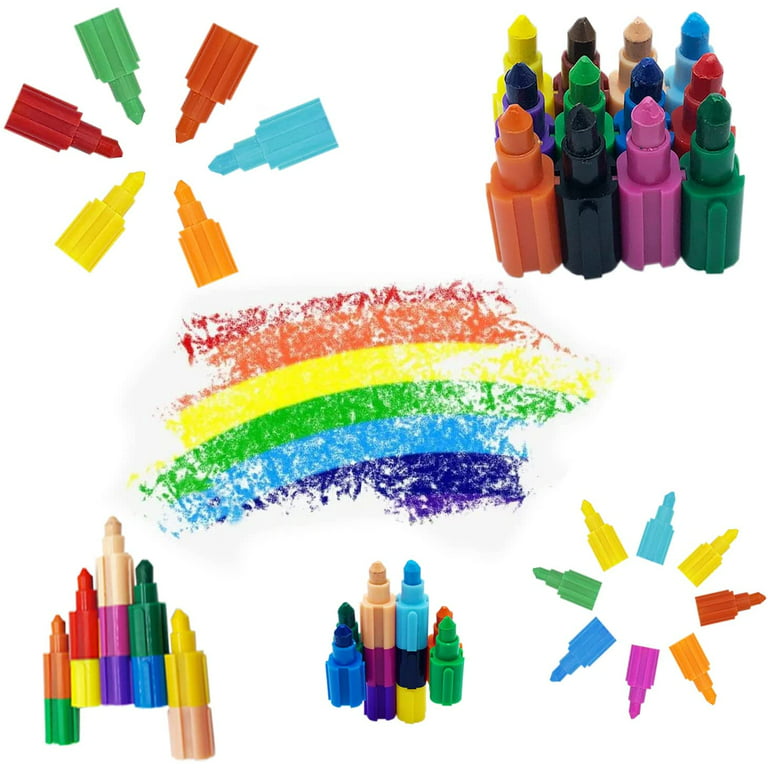 Stacking Stackable Buildable Colorful Crayon Party Favors Rainbow