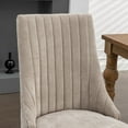 thumbnail image 4 of Dining Room Chairs Set of 2, Velvet Kitchen Chair Wood Legs, Comfy Fabric Upholstered Accent Chair Modern Armless Chairs, Beige, 4 of 7