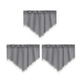 thumbnail image 2 of JVBTVB Triangular Valance Curtains Solid Color Short with Through Rod Easy Install Set of 3 Panels for Home Windows, 2 of 8