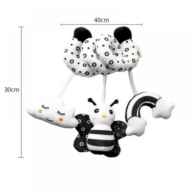 Baby Spiral Plush Toys, Black White Stroller Toy Stretch & Spiral Activity  Toy Car Seat Toys, Hanging Rattle Toys For Crib Mobile, Newborn Sensory Toy  Best Gift For 0 3 6 9