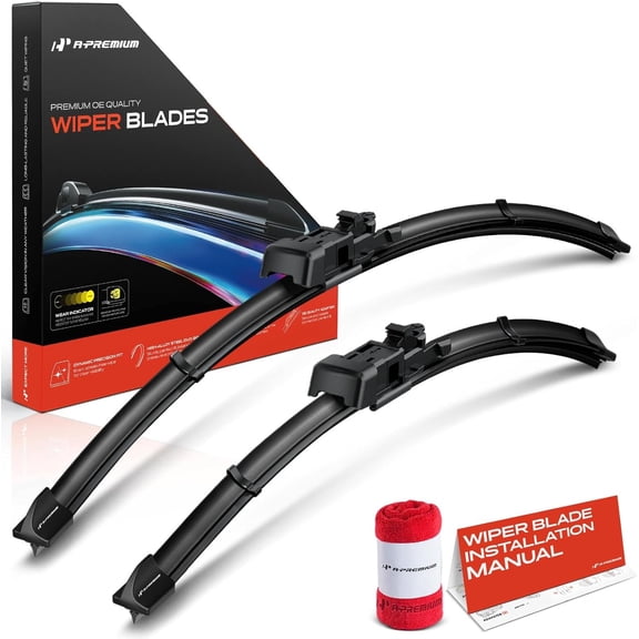 Windshield Wiper Blades Compatible with Chevrolet Equinox & GMC Terrain, 2010 2011 2012 2013 2014 2015 2016 2017-24" and 17", TLP Connector, with Wear Indicator & Towel, (Pack of 2)