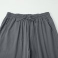 thumbnail image 6 of AKEGAMN Linen Wide Leg Casual Loose High Waist Beach Pants with Pockets, Gray S-3XL, 6 of 9