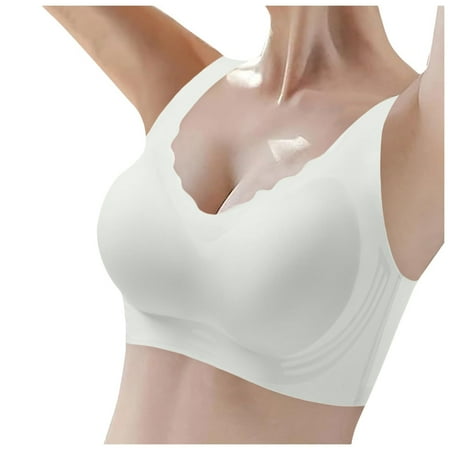 Baodmurt Wireless Bras for Women Lounge & Sleep Adaptive Lingerie  Underwear  Grey 36D