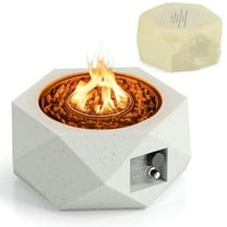 YYAo Outdoor Fire Pits, Fire Pits,40000 BTU 28 Inch Hexagon Terrazzo Propane Fire Pit Table with Stainless Steel Burner