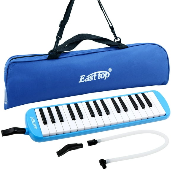 East top 32-Key Melodica, Professional Mouth Melodica Keyboard Organ Melodica Instrument for Adults, Students and Kids, As a gift, Set-Blue