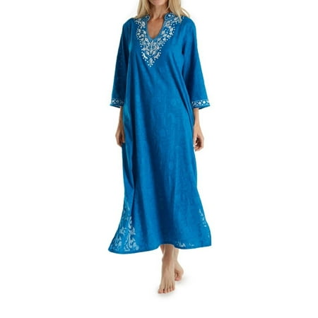 - Women's La Cera 3117 100% Cotton Woven Embroidered Jacquard Caftan
