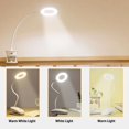 thumbnail image 2 of LED Desk Lamp Rechargeable 8W 24LED Cordless Clamp Reading Light 3 Lighting Modes 360 ? Flexible Gooseneck for Book Work Study Night Reading, 2 of 9