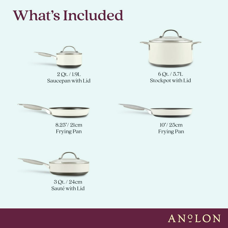 Anolon Achieve Hard Anodized Nonstick Sauce Pan with Lid, 2-Quart
