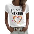 thumbnail image 1 of T-Shirt à Manches Courtes en Jean pour Femmes, Col en V, Mode Décontractée pour la Maison, Quotidien et Fête, 1 of 3