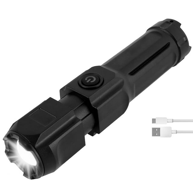 Rechargeable Tactical Flashlight LED Flashlight 3000 Lumen 3 Modes Zoomable Waterproof with Rechargeable Battery Handheld Flashlight for Camping Hiking Biking Outdoor Activity