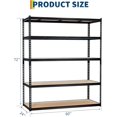 thumbnail image 3 of Garvee Garage Storage Shelves 5 Tiers, Heavy Duty Storage Shelving Racks with 3000 Lbs Capacity, 60" L x 24" W x 72" H Metal Adjustable Shelving Unit for Kitchen Pantry Basement Bathroom Laundry, 3 of 9